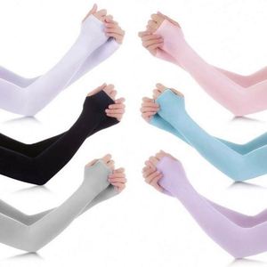 Al por mayor 2 unidades Mangas largas de poliéster de seda fría para deportes, protección solar UV, cubremanos refrescantes y calentadores, unisex, para correr y pescar, Usa - Product Image 1