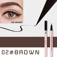 Vente en gros de stylos à eyeliner liquide VISTY à pointe ultra fine, 2 couleurs, noir et brun, tenue 24 heures, anti-bavures, logo personnalisé, commande en gros