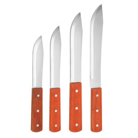 Ensemble de couteaux de chef en acier inoxydable de haute qualité, écologiques, personnalisables, plusieurs tailles, manche en bois, revêtement antiadhésif, pour droitiers