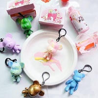 2025 meilleure vente bricolage créatif fluide ours fluide ours porte-clés mignon fluide lapin figurines peinture jouets