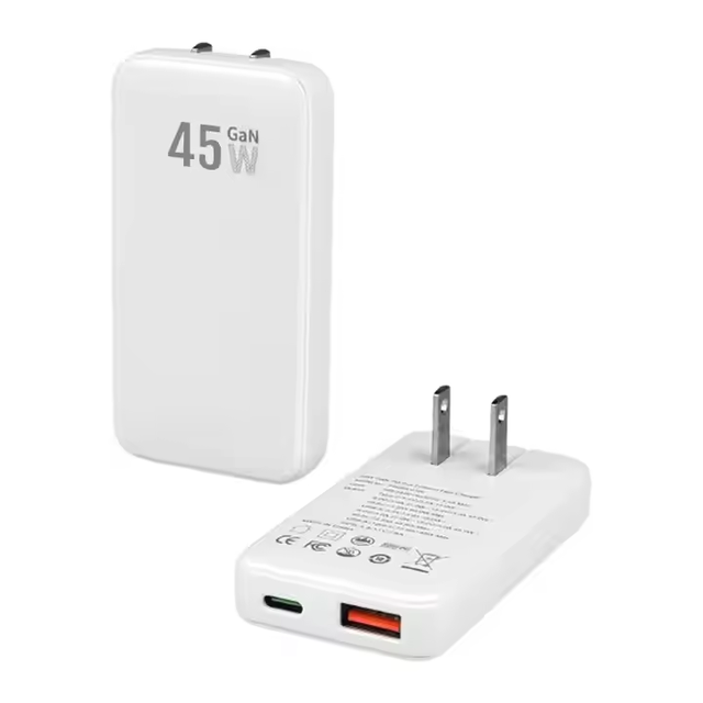 Ultra Slim 65W PD 3.0 GaN Wall Charger USB-C with Multi-Plug Options CE/FCC Certified Eco-Friendly