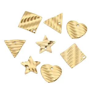 Gaufrage étoile courbée coeur charmes pendentifs bricolage fabrication de bijoux femmes boucles d'oreilles accessoires Bracelet fournitures