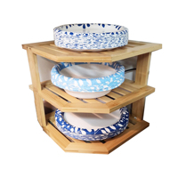 Étagère d'angle en bambou personnalisée Organisation de la cuisine et de la salle de bain Organisateur de plaques pour armoire