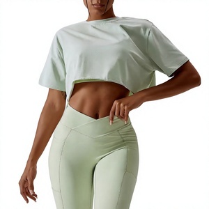 Camisetas Deportivas Casuales para Mujer, Lisas, de Spandex/Poliéster, Estilo Urbano, Ecológicas, Transpirables, de Secado Rápido y Antiarrugas, OEM - Product Image 1