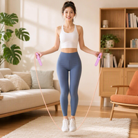 Corde à sauter de fitness QT résistante à l'usure, pour tous types de sols, avec compteur mécanique et longueur réglable