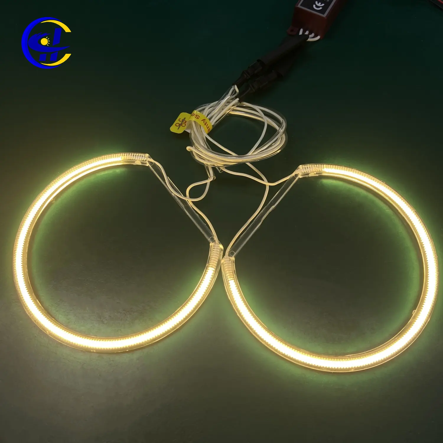 BMW E46 Non-Project LED Angel Eyes Low MOQ 131+146mm Yellow CCFL Halo Rings
