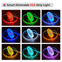 Tira de Luces LED Inteligente RGB LEDSL-2 Personalizable de 12 V CC, IP20, SMD2835, Cortable, Autoadhesiva, para el Hogar, Dormitorio, Sala de Estudio