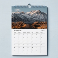 Calendrier personnalisé pleine couleur paysage calendrier 2025 calendrier table bureau calendrier mural impression personnalisé calendrier mural 2026