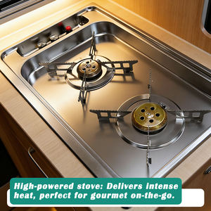 JDA-Réchaud à <span class=keywords><strong>gaz</strong></span> portable à 2 brûleurs en acier inoxydable <span class=keywords><strong>pour</strong></span> <span class=keywords><strong>camping</strong></span>-<span class=keywords><strong>car</strong></span>, appartement et <span class=keywords><strong>camping</strong></span>-<span class=keywords><strong>car</strong></span>, <span class=keywords><strong>camping</strong></span>-cars et bateaux - Product Image 2