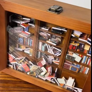 Caja de biblioteca mini de madera maciza, rectangular, 78 mm de grosor, decoración de escritorio para regalo de cumpleaños - Product Image 3