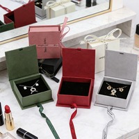 Boîte Cadeau de Luxe Écologique pour Bijoux avec Fermeture Magnétique, Ruban Gaufré, Emballage pour Collier et Boucles d'Oreilles - Personnalisable en Papier Premium