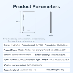 Banque <span class=keywords><strong>d</strong></span>'alimentation portable sans fil magnétique mini 5000 mAh USB C ultra-mince, <span class=keywords><strong>chargeur</strong></span> de téléphone 5000 mAh, banque <span class=keywords><strong>d</strong></span>'alimentation rapide pour <span class=keywords><strong>iPhone</strong></span> - Product Image 2