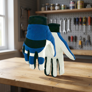 Gants de travail antidérapants en PU JNA GROUP, bleu et blanc, avec poignet élastique, gants de sécurité polyvalents, épaisseur 4 mil, 10 pouces, sans latex - Product Image 2