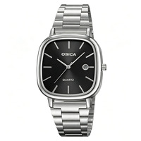 Montre à Quartz à Cadran Carré Fin avec Bracelet Métallique, Calendrier Intégré, Idéale pour Étudiants et Couples, Vente en Gros Directe du Fournisseur