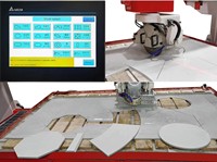 Máquina de Corte de Piedra HUALONG de 4 Ejes y 45 Grados, para Mármol, Granito, Cuarzo, Piedra Sinterizada, Control PLC Delta, 350 mm