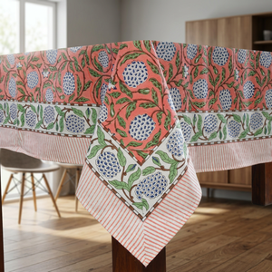 Nappe carrée en coton et lin imprimée de motifs floraux de haute qualité, style classique, lavable, décoration intérieure, motifs rouge, bleu, vert, en gros - Product Image 1