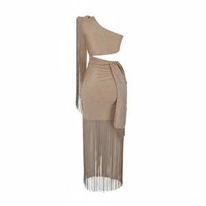 2025 vestido Midi <span class=keywords><strong>de</strong></span> seducción <span class=keywords><strong>para</strong></span> <span class=keywords><strong>mujer</strong></span>, flecos brillantes, <span class=keywords><strong>decoración</strong></span> <span class=keywords><strong>de</strong></span> encaje sólido sin tirantes, informal <span class=keywords><strong>para</strong></span> fiesta <span class=keywords><strong>de</strong></span> Club, bata hueca <span class=keywords><strong>de</strong></span> <span class=keywords><strong>cumpleaños</strong></span> - Product Image 3