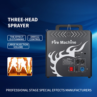 Machine à flammes à trois têtes, 4 canaux DMX, aluminium, 200W, 3-4m, boule de feu, AC 110-240V, effets spéciaux de scène