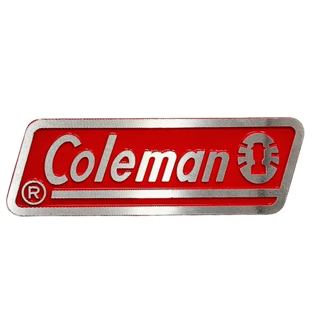 Kustom kalung perak murni aluminium papan nama timbul stiker Logo