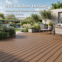 Plancher composite en bois grainé co-extrudé ignifuge et imperméable pour terrasse, jardin, patio, balcon