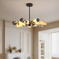 Lampe suspendue créative en marbre et métal, design cylindrique en albâtre, pour salle à manger d'hôtel, base blanche en albâtre, éclairage LED