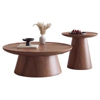 Table basse ronde en bois massif de style Wabi-sabi antique, durable, haut de gamme, minimaliste moderne pour petit appartement