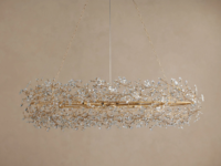 Lustre moderne suspendu en cristal en forme de fleur en acier pour restaurant, salon, salle à manger, hall d'entrée
