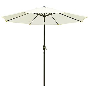 Sombrilla de <span class=keywords><strong>Patio</strong></span> de 9 pies con Botón de Inclinación y Manivela para Jardín, Césped, <span class=keywords><strong>Patio</strong></span> Trasero, Piscina, 8 Varillas de Acero Resistentes - Product Image 2