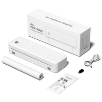 Imprimante thermique portable A4 sans encre pour cartes, 600x600 dpi, en plastique durable, pour bureau mobile, voyages d'affaires et usage étudiant