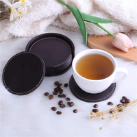 Ensemble de sous-verres en cuir véritable fait main de luxe de haute qualité pour boissons, avec logo personnalisé, pour mariage, bureau, décoration de la maison