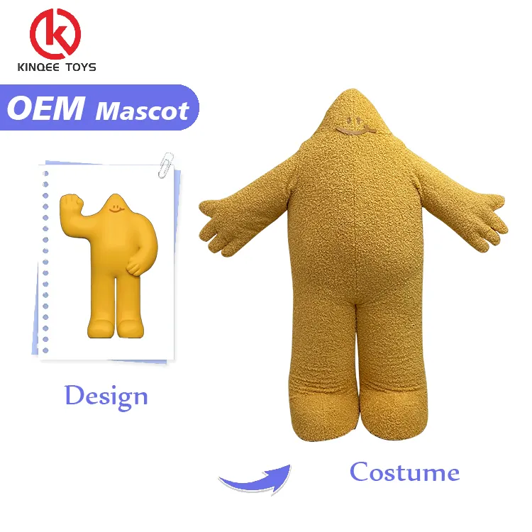 Kinqee godimento pubblicità adulti Costume mascotte personalizzato personaggio dei cartoni animati costumi da passeggio mascotte costumi per la festa