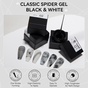 R S Nail 5g Gel Araignée Noir et Blanc pour <span class=keywords><strong>Dessin</strong></span> Floral et Lignes Créatives, Vernis à Ongles Manucure Créative - Product Image 3