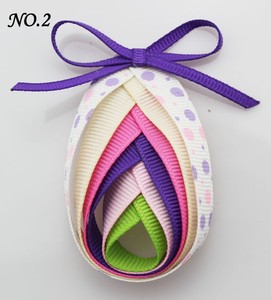 Lazos para el Cabello con Cinta de Grosgrain Arcoíris de Pascua, Horquillas Coloridas con Forma de Huevo para Niñas, Accesorios para el Cabello para Fiestas de Primavera - Product Image 1