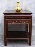 Support de Bonsaï et Table d'Appoint Carrée en Bois d'Orme Style Moderne, Polyvalente pour Aquarium, Table Basse de Salon, Table de Canapé