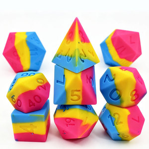 7Pcs Blank Silicone DND <b>Dice</b> Set Polyhedral Blank <b>Dice</b> for Custom Engrave & RPG Tabletop Games Wholesale - Product Image 1