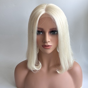 Cheveux vierges bruts, nœuds simples noués à la main pour perruque Lace Top Lace Front, Brunette, Blond chaud, Balayage, pour femmes - Product Image 3
