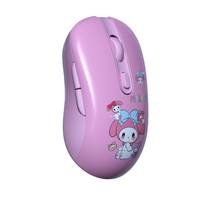 Souris sans fil rechargeable de dessin animé personnalisée OEM 2.4GHz + souris BT pour ordinateur portable à domicile, bureau, souris de jeu