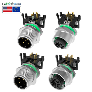 Westsaim M12 A/B/D/x/y mã PCB góc cạnh nam và nữ gắn kết ổ cắm 4/5/6/8/12/17 pin kết nối lá chắn mặt đất - Product Image 1
