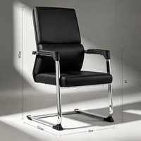 Chaise de bureau moderne en cuir PU rembourrée avec dossier confortable pour invités, chaise de conférence, chaise de bureau
