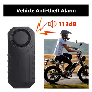 113dB Wireless Waterproof Security Cycling Bike Alarm Anti-Theft Vibration Sensor with Remote for Door and Motorcycle/Bicycle