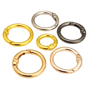 Llavero de metal con anilla de resorte redonda, de aleación de zinc, en colores oro, oro rosa, plata, bronce, negro, para colgar en fundas de teléfono o bolsos, práctico. - Product Image 5
