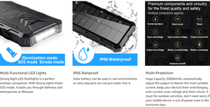 Custom Logo <span class=keywords><strong>Solar</strong></span> Mobiele Oplader 20000Mah Power Bank Voor Mobiele Telefoons Smartphones - Product Image 5