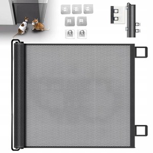 Barrera Retráctil Automática para Mascotas, Valla de Seguridad para Perros y Gatos, Malla de Aislamiento para Interiores, Escaleras y Pasillos, Sin Perforaciones - Product Image 2