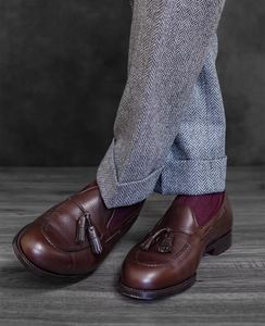 Costumes d'hiver chauds pour hommes <span class=keywords><strong>gris</strong></span> chevrons <span class=keywords><strong>Tweed</strong></span> 2 pièces Slim col cranté <span class=keywords><strong>Blazer</strong></span> ensembles chasseurs vêtements hommes ensembles décontractés - Product Image 4