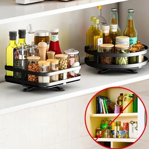 Rak Bumbu Dapur Berputar 360, Rak Penyimpanan Bumbu Baja Karbon Organizer Berdiri - Product Image 2