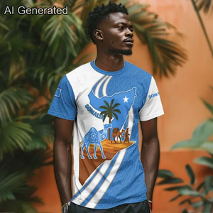 Camisetas con Estampado Gráfico de la Bandera de Somalia para Hombre, Camisetas con Estampado 3D de África, Precio Bajo - Product Image 1