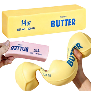 Juguetes Antiestrés de PU de 2 Colores, Gigantes, de 14oz, con Forma de Mantequilla Salada, de Rebote Lento, Regalos de Juguetes Blandos de Alimentos de Varios Tamaños - Product Image 1