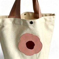 Sac de shopping en toile de haute qualité, style seau, texturé, orné de fleurs, sac à main décontracté pour les sorties du week-end