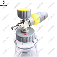 Lance à mousse épaisse SS Upgraded Easy Lock Snow Foam Blaster avec bouteille transparente, canon à mousse réglable pour le lavage de voiture