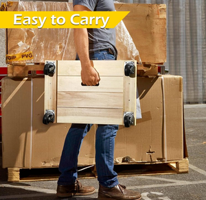 भारी शुल्क लकड़ी फर्नीचर बहुक्रियाशील मोवर्स वाहक आयताकार लकड़ी मंच 4 पहियों के साथ डोली - Product Image 4